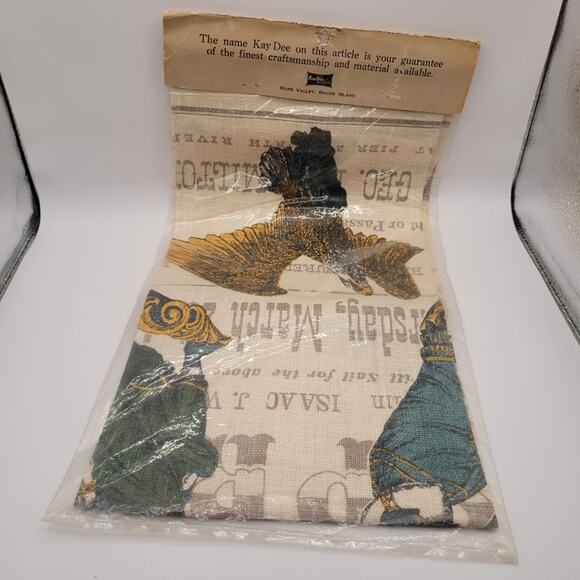 Vintage Kay Dee Hand Printed Linen Kitchen Dish Cloth Towel NWT - Picture 2 of 2